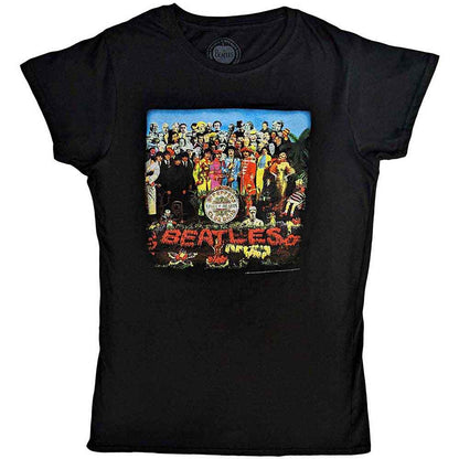 The Beatles Black Women's T Shirt - Vtge Sgt Pepper