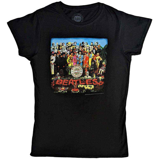 The Beatles Black Women's T Shirt - Vtge Sgt Pepper