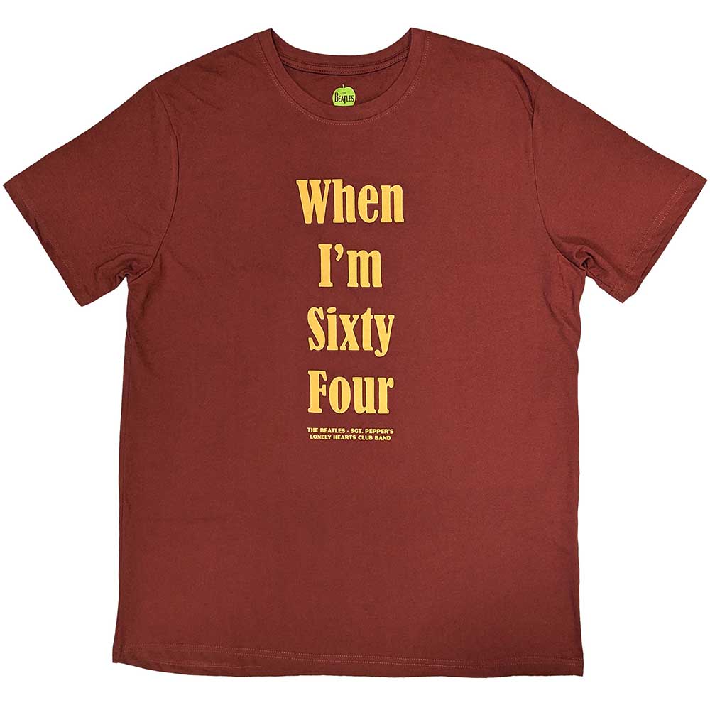 The Beatles Red T Shirt - When I'M Sixty Four
