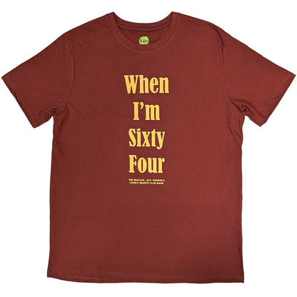 The Beatles Red T Shirt - When I'M Sixty Four