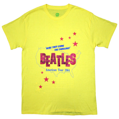 The Beatles Yellow T Shirt - American Tour '64