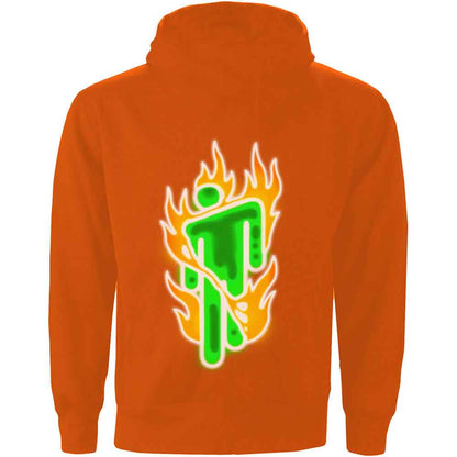 Billie Eilish Orange Pullover Hoodie - Airbrush Flames Blohsh