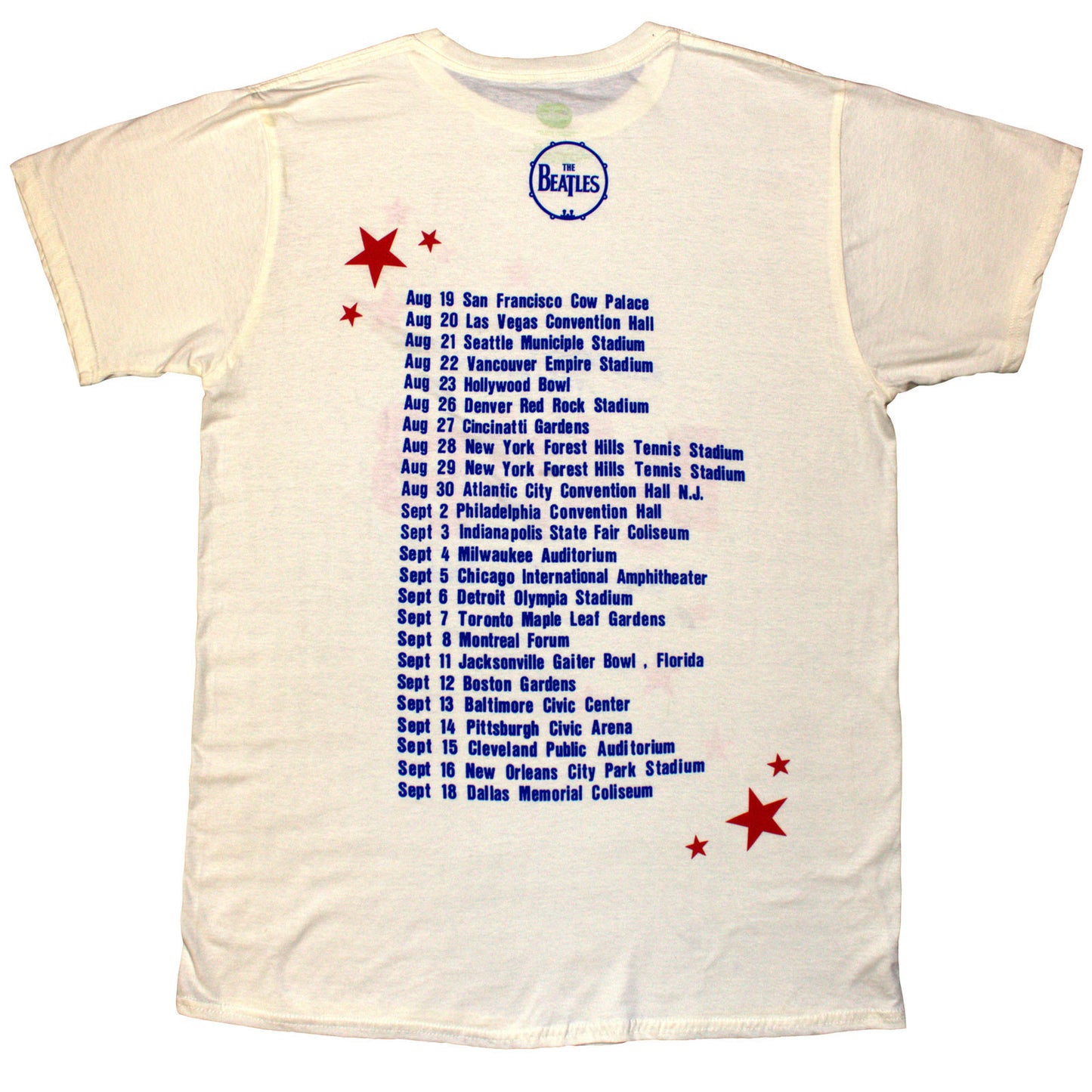 The Beatles Natural T Shirt - American Tour '64
