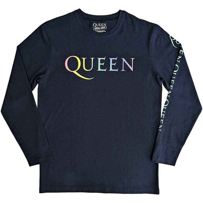 Queen Long Sleeve T Shirt - Rainbow Crest