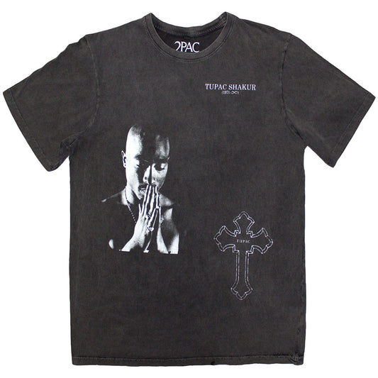 Tupac T Shirt - Photo Cross Stone Wash