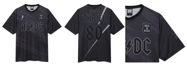 AC/DC Amplified Vintage Football T Shirt - Back In Black