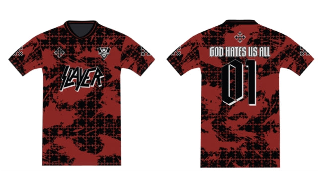 Slayer Amplified Vintage Football T Shirt - God Hates Us