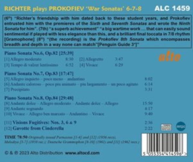Sviatoslav Richter CD - Richter Plays Prokofiev War Sonatas Nos. 6-7-8