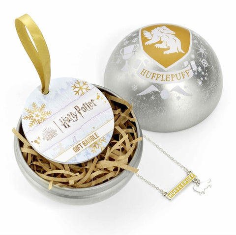 Harry Potter Christmas Baubles - Harry Potter Hufflepuff Bauble With House Necklace