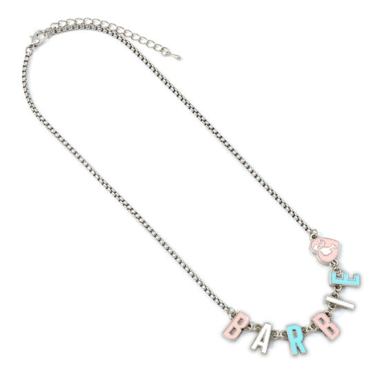 Barbie Necklace - Barbie Enamel Letter Name Necklace