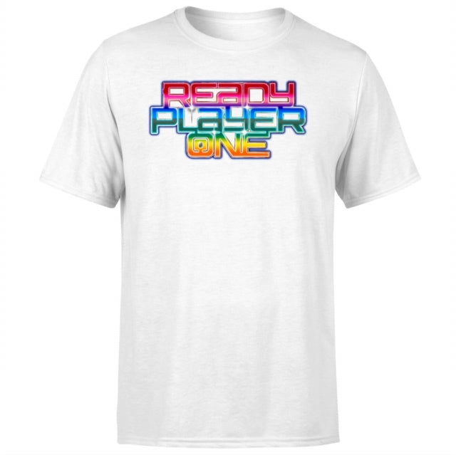 Ready Player One T Shirt - Rainbow Logo T-Shirt - White - S