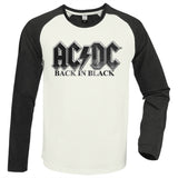 AC/DC Baseball Jersey - Back In Black White / Charcoal Amplified Vintage