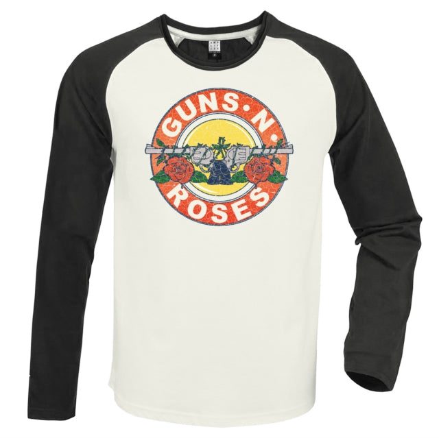 Guns N' Roses Baseball Jersey - Vintage Bullet White / Charcoal Amplified Vintage