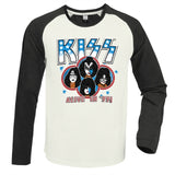 Kiss Baseball Jersey - Alive In 77 White / Charcoal Amplified Vintage