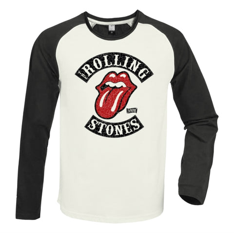 Rolling Stones Baseball Jersey - 1978 Tour White / Charcoal Amplified Vintage