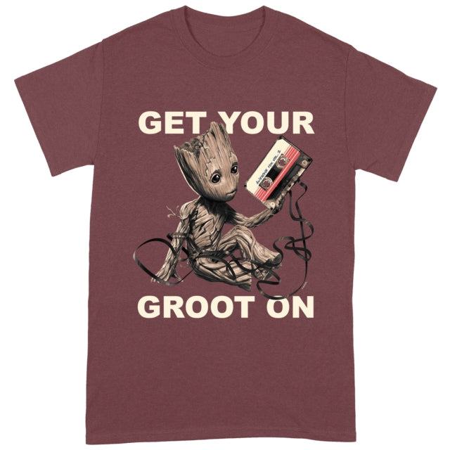 Marvel Guardians Of The Galaxy Vol.2 T Shirt - Get Your Groot On X-Large Maroon T-Shirt
