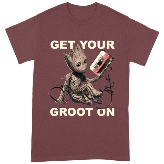Marvel Guardians Of The Galaxy Vol.2 T Shirt - Get Your Groot On X-Large Maroon T-Shirt