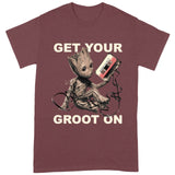 Marvel Guardians Of The Galaxy Vol.2 T Shirt - Get Your Groot On X-Large Maroon T-Shirt