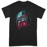 Star Wars - The Mandalorian T Shirt - Mandalore Helmet Reflection Large Black T-Shirt