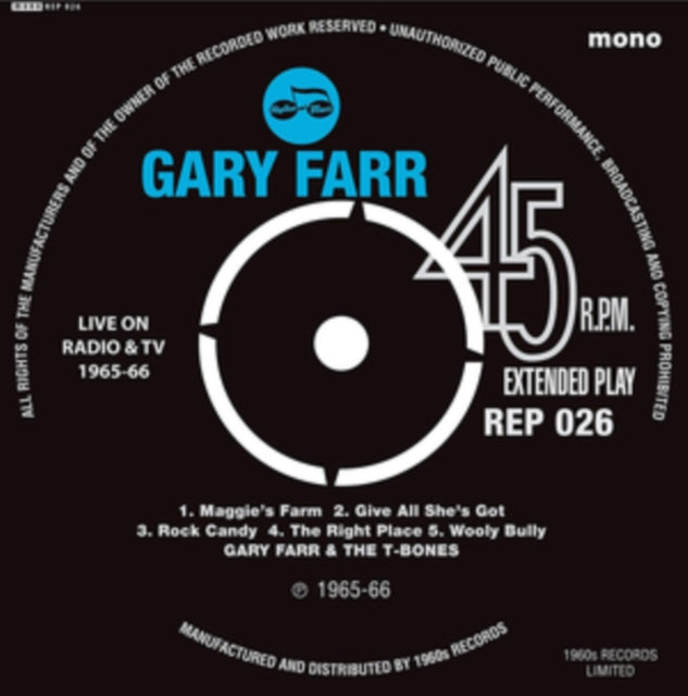 Gary Farr & T-Bones With Keith Emerson 7Inch - Live On Tv Ep