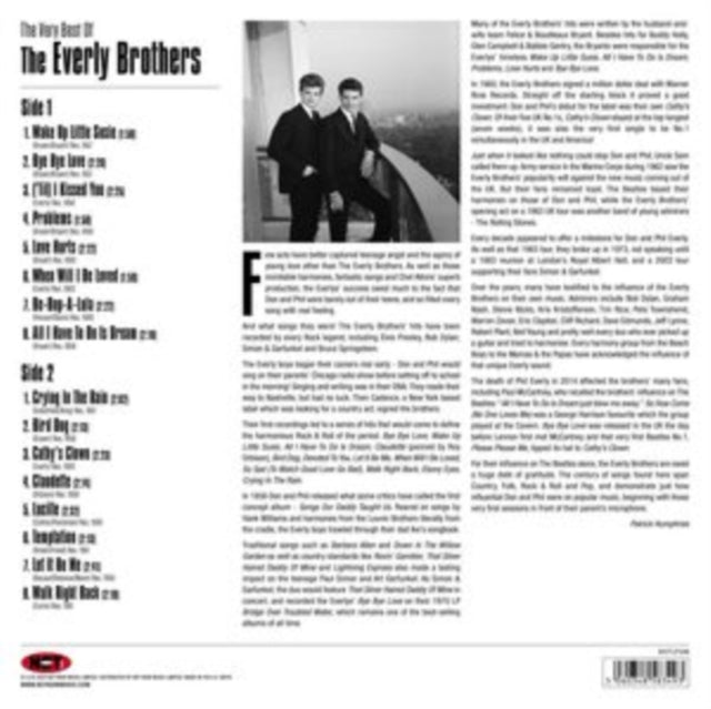 Everly Brothers LP - The Very Best Of The Everly Brothers (White Vinyl)