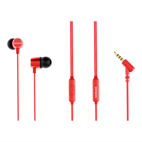 Aiwa Headphones - Aiwa Estm-30Rd Ultra Compact Dynamic In-Earphone (Red)