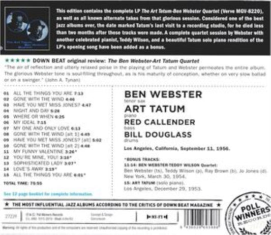 Ben Webster CD - Ben Webster - Art Tatum Quartet