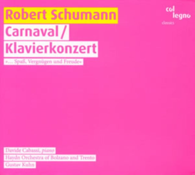 Robert Schumann CD - Carnaval / Piano Concerto - David Cabassi. Piano