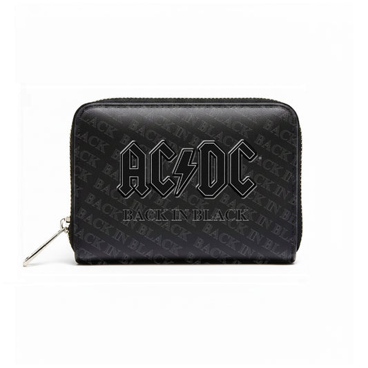 Rocksax AC/DC Purse (Women's Bi-Fold Zipped Wallet) - Back In Black