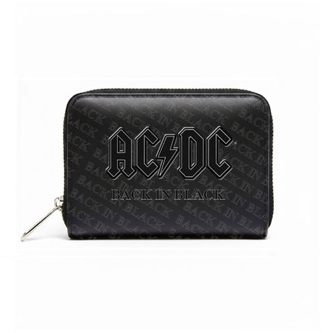 Rocksax AC/DC Purse (Women's Bi-Fold Zipped Wallet) - Back In Black