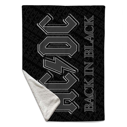 Rocksax AC/DC Sherpa Fleece Blanket - Back In Black  | Buy Now From £39.99