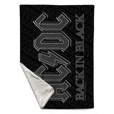 Rocksax AC/DC Sherpa Fleece Blanket - Back In Black  | Buy Now From £39.99