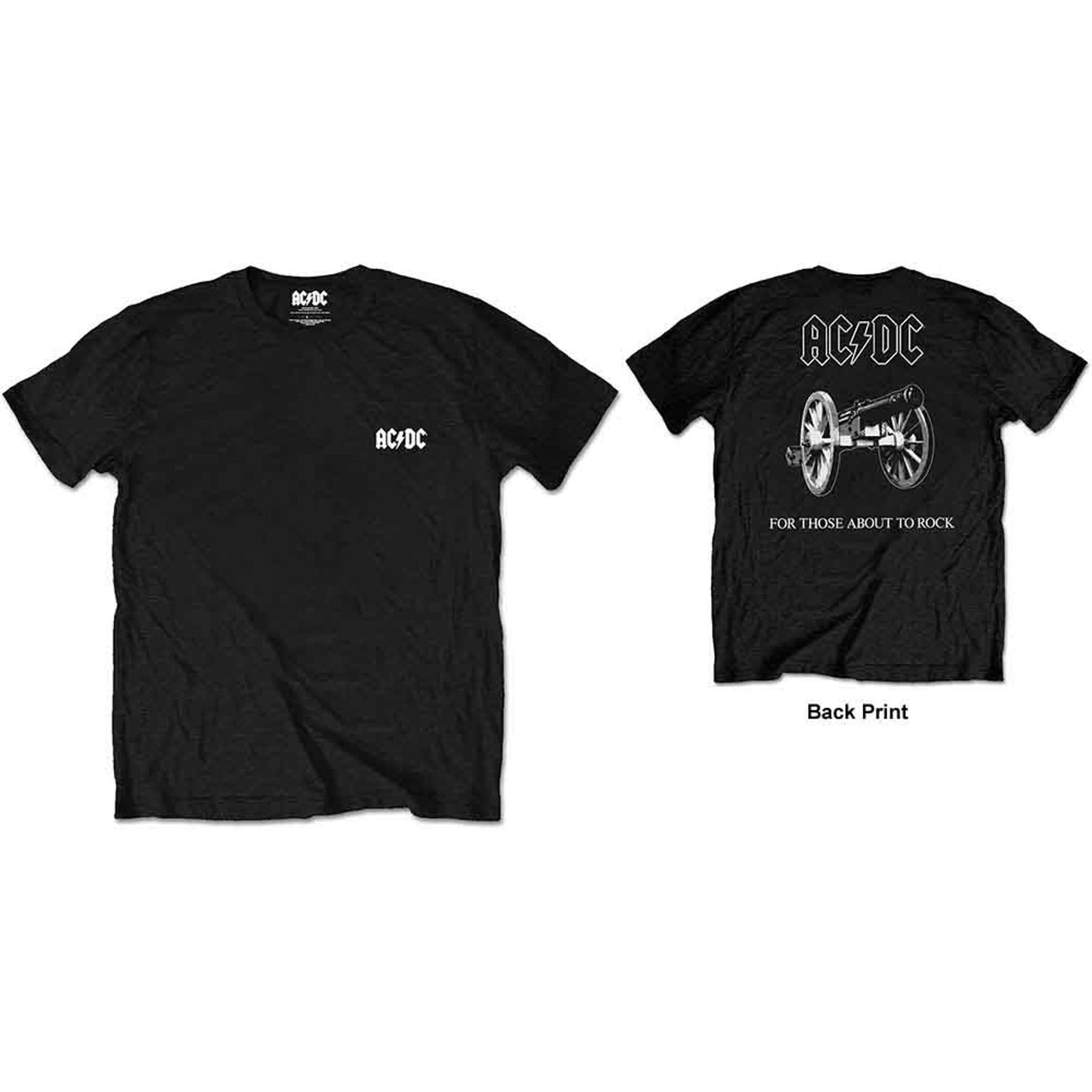 ACDC Black T Shirt - F&B Packaged About To Rock
