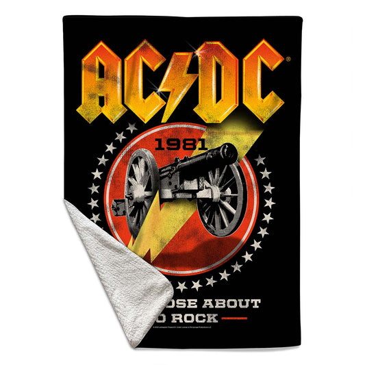Rocksax AC/DC Sherpa Fleece Blanket - For Those About To Rock  | Buy Now From £39.99