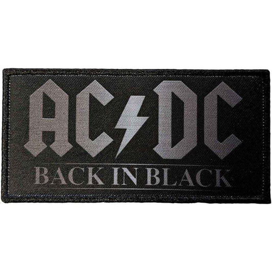 AC/DC Patches - Woven Sew On - Back In Black