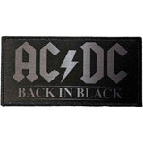 AC/DC Patches - Woven Sew On - Back In Black