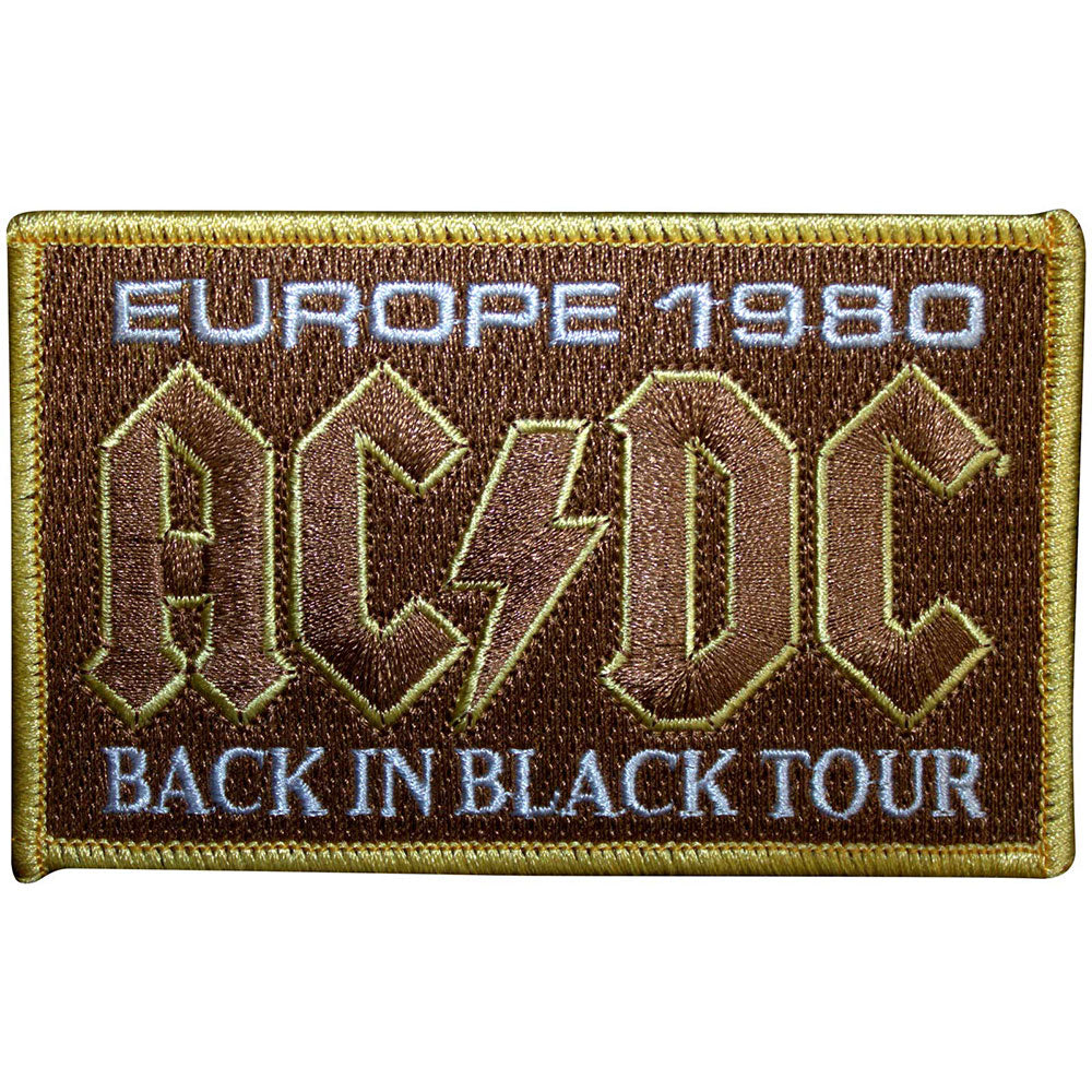 AC/DC Patches - Iron On - Europe 1980 Back In Black Tour