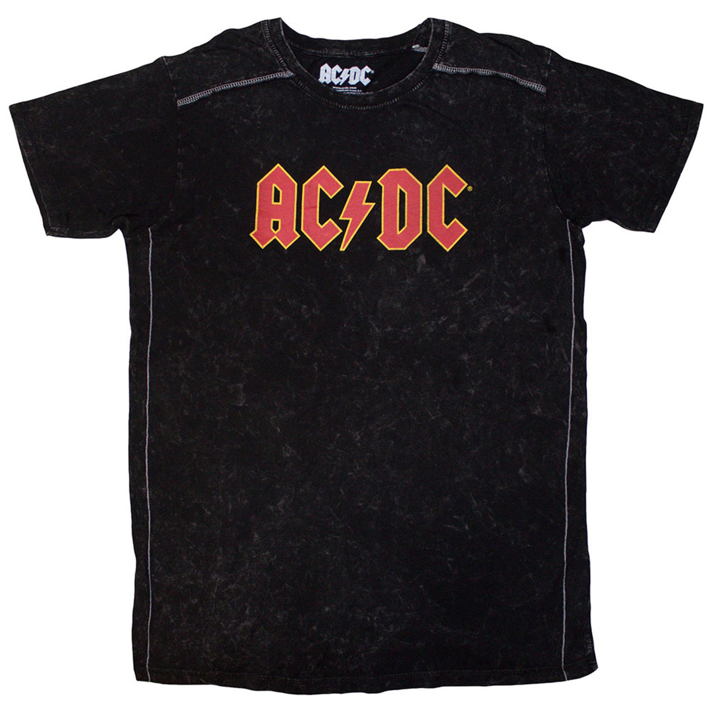 ACDC Black T Shirt - Logo Snow Wash