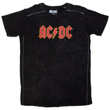 ACDC Black T Shirt - Logo Snow Wash