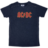 ACDC Navy T Shirt - Logo Snow Wash