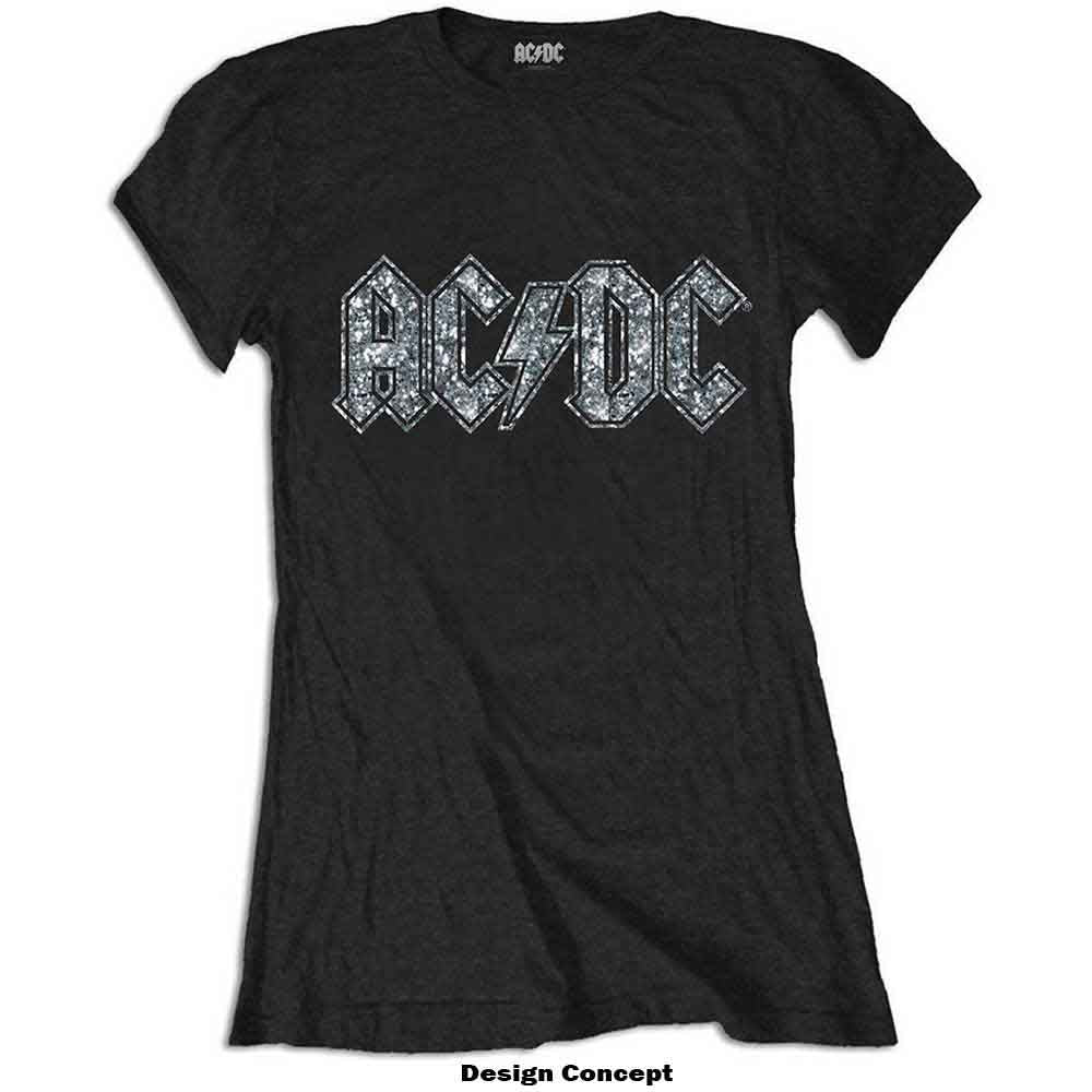 AC/DC Woman's T Shirt - Logo Diamante