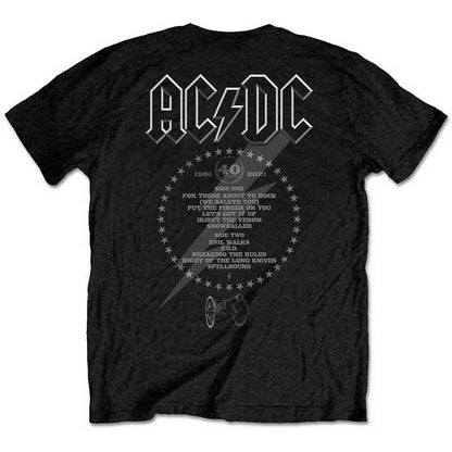AC/DC T Shirt - FTATR 40th Monochrome