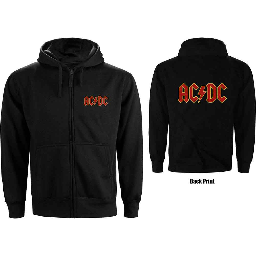 ACDC Women's Zip Hoodie - Logo Backprint | Buy Now For 44.99