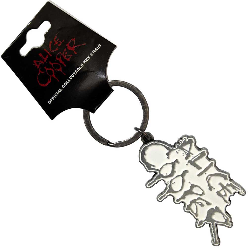 Alice Cooper Standard Keychains - Dripping Logo Silver