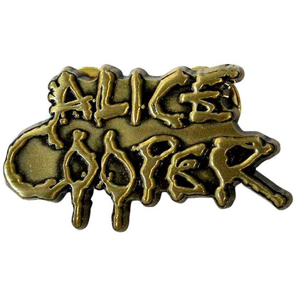 Alice Cooper Pin - Badge - Dripping Logo Gold
