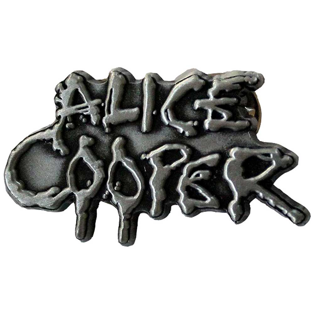 Alice Cooper Pin - Badge - Dripping Logo Silver