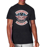 Aerosmith Black T Shirt - Boston Pride Snow Wash