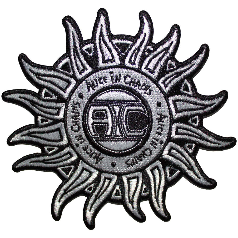 Alice In Chains Patches - Iron On - Sun Logo B&W