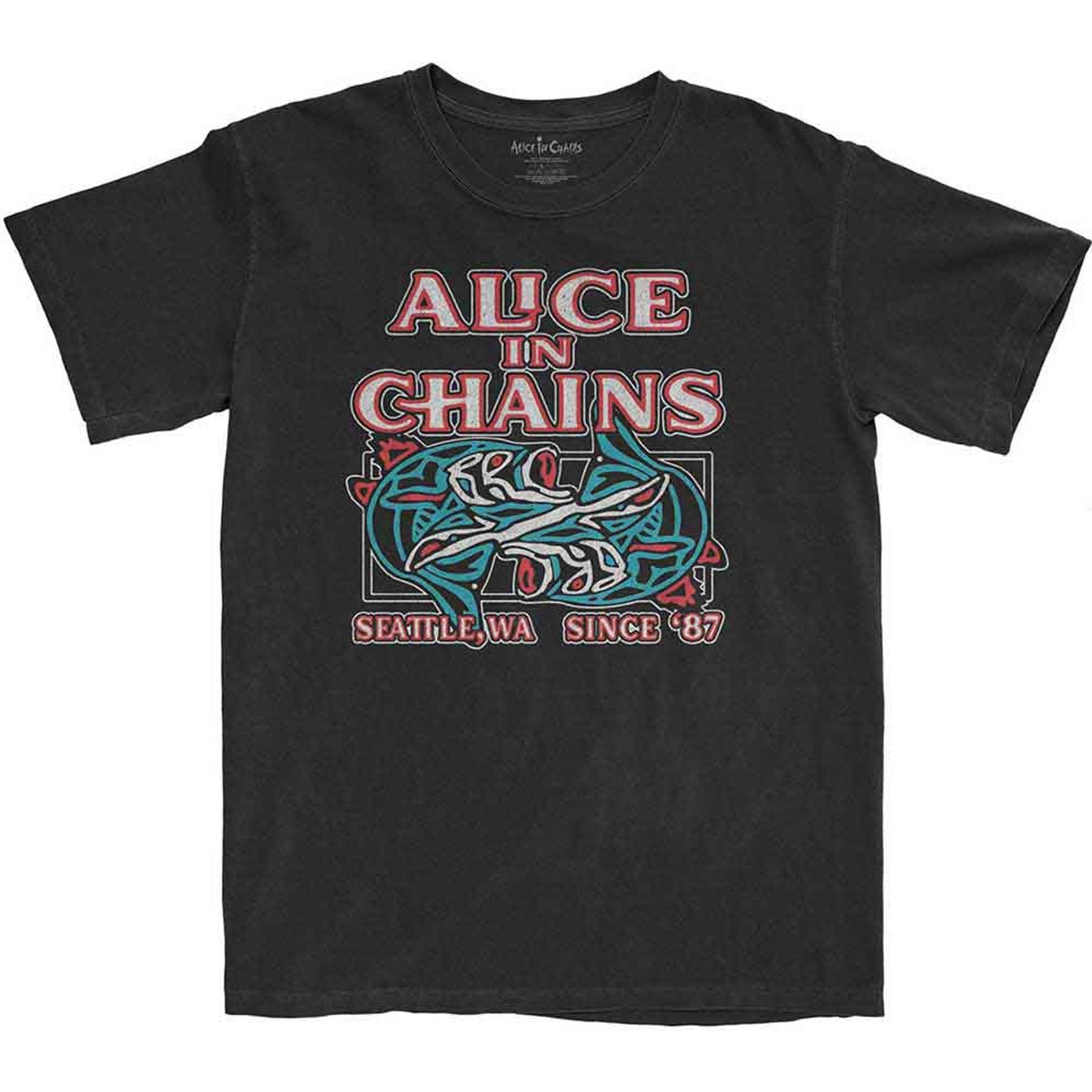 Alice In Chains Black T Shirt - Totem Fish