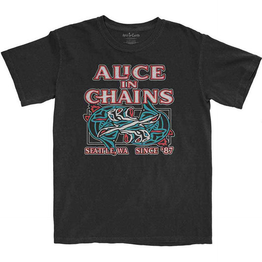Alice In Chains Black T Shirt - Totem Fish
